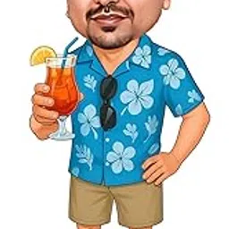 Personalized 7 Inch Wooden Caricature Table Top for Men – Double Wood Design, Print – Best Customized Gift for Him, Birthday, Office (Male)-picture-29