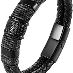 zibuyu Bracelet for Men Leather Bracelet for Men Double Layer Leather Jewelry Gift Men Bracelet for Gift for Men and Boys Anniversary Gift for Husband-picture-29