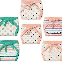 Adhigams Newborn Cotton Nappy for baby 0-6 Months | Reusable & Washable Multicolor Cloth Langot Diaper Pants | Soft & Breathable Cotton Underwear for infants, Boys & Girls (Pack of 6)-image-29