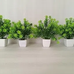 Floweret Artificial Plant Set of 4 for Home & Office Decoration with Great and Attractive Look (Green - Jasmine)-picture-19