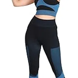 caredone Women High-Waist Sports Wear Work out Top and Bottom Sets, Gym wear Track Suit, Women's 2-Piece Workout Set, Sports Bra, Co-ord Set, Sports Running Suits, Yoga Wear Set-picture-36