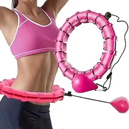 ALIBLE Smart Hula Ring Hoops, Weighted Hula Circle 24 Detachable Fitness Ring with 360 Degree Auto-Spinning Ball Gymnastics, Massage, Adult Fitness for Weight Loss (Pink)-picture-66