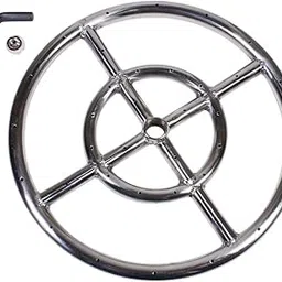 Celestial Fire Glass 12" Round Fire Pit Burner Ring, Stainless Steel, Double Ring-picture-17