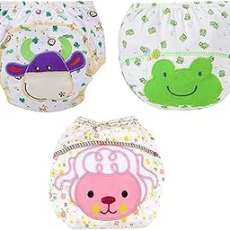 SMILE BABY Baby Girls Reusable Panties Soft, Breathable Cotton with Cute Cartoon Embroidery, Leakproof, Washable, Potty Training Friendly with Quick Dry Pad/Insert-image-70