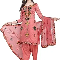 ethnicjunction Women Rajasthani Mirror Work Chanderi Embroidery Unstitched Salwar Kameez Dress Material (Ej1180-88033, Watermelon Pink)-picture-32