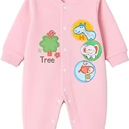 bold n elegant Kids Cute Fleece Button-Up Sleep N Play Onesies Baby Boy Girl Bodysuit Romper Coveralls-picture-50