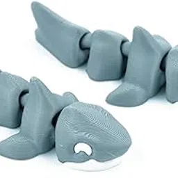 Mini Flexi Toy – Articulated 3D Printed Toy for Kids, Enthusiasts & Collectors | Flexible Fidget Animal Figurine for Desk Decor (Shark Grey Bigger, 2, Piece)-picture-18
