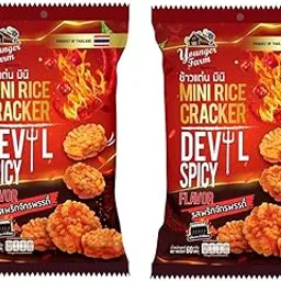 Younger Farm Mini Rice Cracker | Roasted, Snacks | Healthy Snacks | Party Snacks | Devil Spicy | 60GM (Pack of 2)-picture-10
