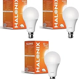 Halonix 12W LED Light Bulb | Cool Day Light (6500K) |Pack of 3|Energy Efficient| 4kv Surge Protection |100 Lumens per watt, B22-picture-20