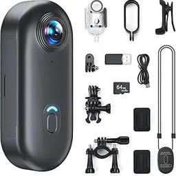 4K Mini POV Body Camera, 64GB Action Snap Body Cam, Wearable Sports Necklace Personal Thumb Magnetic with Audio and Video Recording, Clip on for Shirt, Work, Travel, Pet Walking-image-10