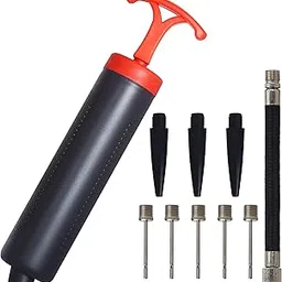 Skoloo Skoloo 8" Ball Pump Hand Air Inflator Kit for Soccer Basketball Volleyball Water Polo Ball Rugby Exercise Sports Ball Balloon,Needle Nozzle & Extension Hose Included,Black-picture-59