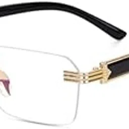 rewill Retro Rimless Sunglasses Rectangle Unisex Vintage Frameless Sun Glasses Fashion Square Tinted Glasses-picture-43