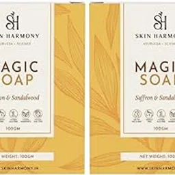 Skin Harmony Soaps Sandalwood & Saffron Magic Soap For Bath (100 Gms X 2) | Paraben Free | Chandan & Kesar Bath Soap | Handmade Soaps For Glowing | Skin Brightening Soap For Men & Women-picture-17