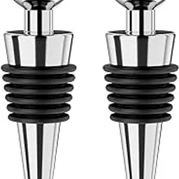Wine Bottle Stopper – Stainless Steel & Silicone Reusable Vacuum Cork (Pack of 2) – Leak-Proof Bar Accessories for Wine, Whiskey, Champagne & Liquor Bottles – Keeps Drinks Fresh Longer-picture-11
