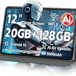 Android tablet, 10GB RAM, 128GB ROM, 1TB expansion, 8-core processor, Android 15, 12-inch FHD touch screen, dual camera, WiFi5, BT5.0, 8000 mAh battery, grey-picture-14