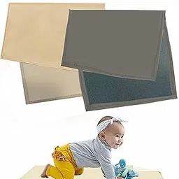 Motherly Premium Baby Mat Combo for Diaper Change and Oil Massage, Diaper Changing Mat & Massage Mat, Reusable Portable Changing Pad, Bed Protector Sleeping Mattress for Boys & Girls (Grey and Cream)-image-93