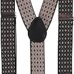 riyasat Men's Geomatric Pattern 3-Clip Suspenders | Stretchable Spandex Fabric 1-Inch Wide Belt and 155 cm Length Suspendor for Shirts | (Brown)-picture-53