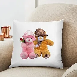 Teddy Love Printed Cushion 12X12 Pillow Cover with Filler- Best Love Gift Idea-picture-11