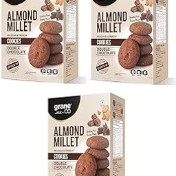 grane.co Almond Millet Cookies - Double Chocolate -150 gram Each (Pack of 3)-picture-32