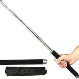 Stainless Steel Self-Defense Foldable Pointer & Safety Hiking Stick | Compact, Extendable Wand with Comfortable Grip & Nylon Bag | Ideal for Car, Office, Indoor & Outdoor Use-image-47