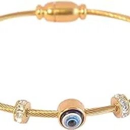 Classic Evil Eye Bangle Bracelet – Openable Design for Women, Anti-Tarnish, Magnetic Lock, Everyday Statement Jewelry-image-6