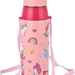 CELLO Kidzbee Era 600 Pink Parade Kids Water Bottle, 520ml, Pink | PU Insulation & BPA Free | 3D Touch & Feel Design School & Picnic Bottle | Cold Insulation | Leak Proof | Easy to Carry-picture-20