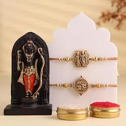 Floweraura Raksha Bandhan Celebration Premium Handcrafted Set of 2 Jai Shree Ram & Ram Darbar Spritual Rakhi with Lord Ganesha Idol Showpiece -Rakhi for Brother, Bhai, Cousin & Raksha Bandhan Gift-picture-13