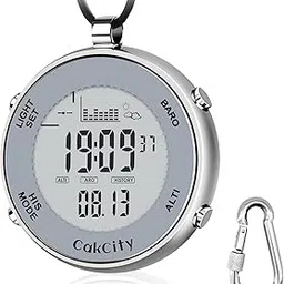 cakcity Mens Digital Pocket Watch with Chain Waterproof Outdoor Fishing Clip on Watches with Weather Altimeter Barometer Thermometer Stopwatch-picture-31