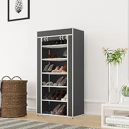 CMerchants Multipurpose Portable Space Saving/Rack Shelf Organizer 6 Layer Shoe Rack Organizer Stand (Black)-picture-16