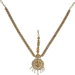 Fashion Jewellery Ruby Gold Polished Copper Antique Tikka, Best for Bridesmaids, festive season & Special Occasion - 435951-image-28