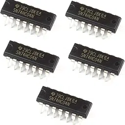 INVENTO 5Pcs SN74HC04N 7404 IC Inverter, 74HC04, 1 Input, 5.2 mA, 2 V to 6 V, DIP-14-picture-50