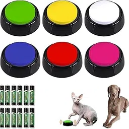 6 Colors Voice Recording Button, Record & Playback Recordable Answer Buzzers, 30 Second Dog Buttons for Communication Pet Training Buzzer, Game Show Buzzers, Perfect for Family Game Study Office-picture-36