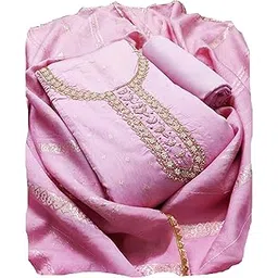 rubani Women's Chanderi Cotton Handwork Embroidery Unstitched Salwar Sut Dress Material (Free Size)-picture-47