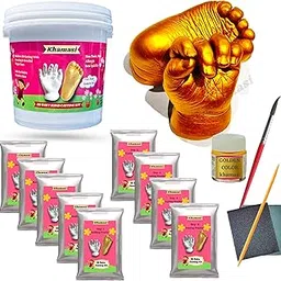 Khamasi Casting kit for Baby, 3D Baby Hand and Foot Casting kit, Hand Print and Footprint, Moulding Clay Newborn Toddler Impression, Printing Materia (White, 4 Casting)-picture-10