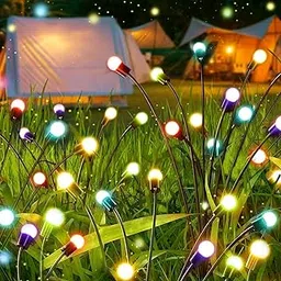 GIGAWATTS 8 LED Solar Firefly Plug-in Ground Lamp Lights BIS Approved Decoration Lighting for Garden Home Patio Lawn Outdoor Yard Backyards Pathways Campgrounds (Multicolor, Pack of 1)-image-51