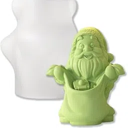 FirstTry Christmas Candle Mold I 3D Santa Claus Backpack and Gift Bag Shape Silicone Scented Wax Mould I for DIY Handmade Ornament Cake Décor Aromatherapy Soap Resin Clay Art Craft Home Décor (B)-image-0
