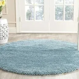 Premium Handmade Super Soft 3D Shaggy Round Rug – Modern Anti-Slip Area Carpet for Living Rooms Bedrooms & Office ( 5 x 5 Feet Round Sky Blue )-image-53