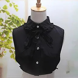 CALANDIS™ Women Chiffon Fake Half Shirt False Collar Detachable Blouse Faux Collar Tie Black | Other Womens Accessories | Womens Accessories-image-7