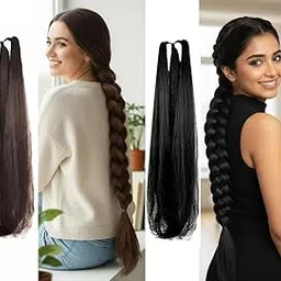 2 Pcs Paranda Hair Extension for Women – Long Braid Hair Choti in Black & Brown, Traditional Synthetic Hair Extensions for Braids, Festive & Easy to Attach, Reusable Hair Accessories-picture-22