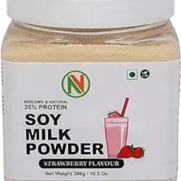 NatureVit Soya Milk Powder 600 Gram [Strawberry Flavour] [300g x 2 Jars] | Vegan & Dairy-Free | Plant-Based Protein | Ideal for Beverages, Smoothies & Cooking-picture-10