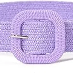 Mulberry Crush Woven Straw Belt for Women | Stylish Adjustable Waist Belt | Trendy Waist Belt | Versatile Fashion Accessory | Casual & Formal Outfit Accessory-image-2