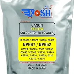 KOSH NPG 67/ NPG 52 Ultra Dark Toner Powder Compatible for Canon C3020 C3320 C 3525 C3520 C5030 C5035 C5045 C5051 C5240 C5250 C5255 C5235 C5535 C5540 C5550 Pack of 1 (500 gm) (Yellow)-picture-14