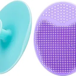 Soft Silicone Facial Cleansing Brush – Exfoliating Deep Cleansing Face Scrubber for Sensitive, Dry & Delicate Skin – Remove Dead Skin, Toxins & Blackheads – Blue & Purple Pore Pad (1 Pack)-picture-24