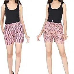 ceil Women's Cotton Night Wear Lounge Wear Shorts Combo Pack of 2-picture-43