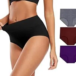 ANESHA Women Underwear for Women High Cut Bikini Panties Stretch Waist Size (28-30) Pack of 3 (Colours May Vary) Assorted-image-62