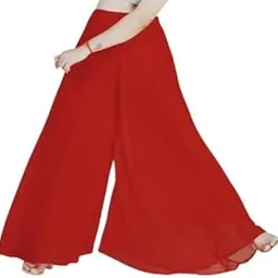 Vyom Emporio Women's Georgette Full Flared Palazzo Pants ||Ethnic Or Casual Wear image 1
