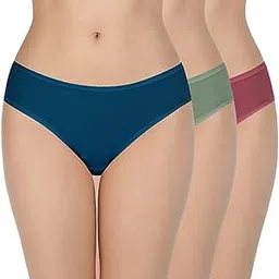 qoxolyz Women Lycra Cotton Panty Full Cavrage Mid Rise Cotton Bikini Panty Pack (Pack of 3) (Multicolour)-picture-46