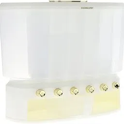 10L Rice Separate Bucket 6 Grids Grain Storage for Restaurant Kitchen Dining White-image-34