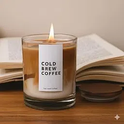 Cold Brew Coffee Scented Candle - 200gm Glass Jar Candle with Lid | 48+ Hour Long-Lasting Burn Time | Premium Aroma Candles for Home Decor & Relaxation-picture-54