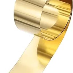 M METERXITY Brass Sheet Roll, 39"x 1.6"x 0.008"(LxWxT) Metal Foil Plate, Hardware Brass Plate, Brass Foil Roll for Crafts/Electrical Repairs/DIY Projects/Grounding-image-3